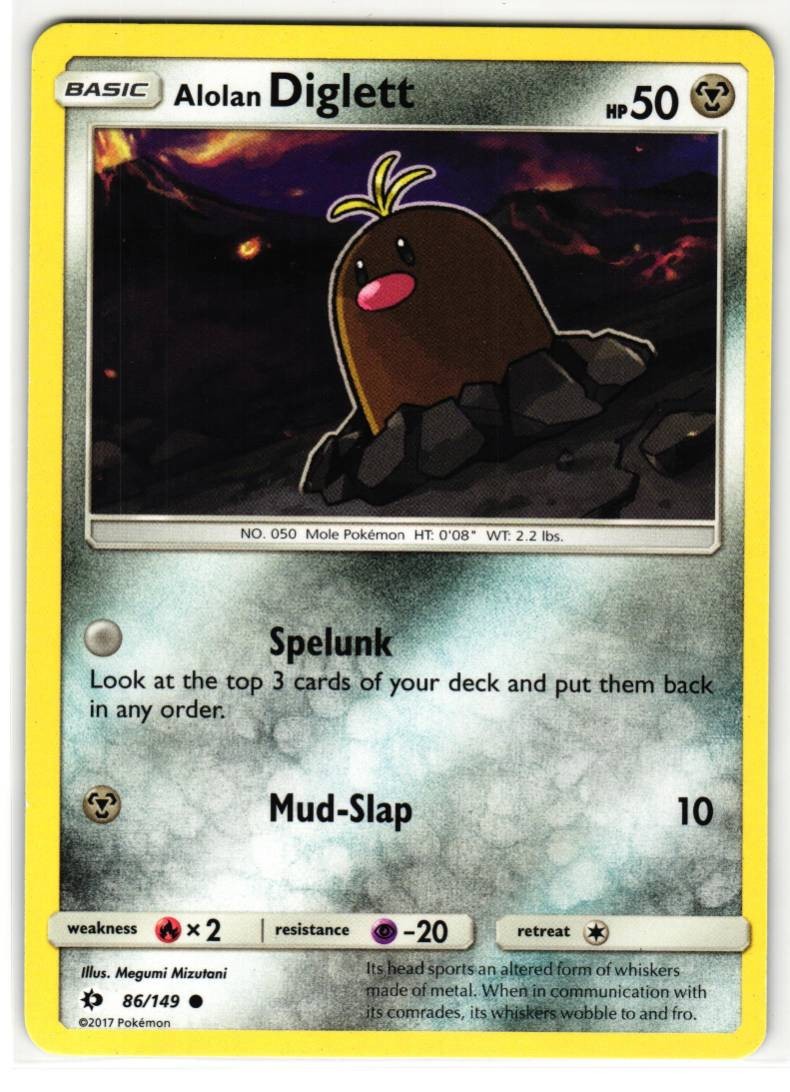 ALOLAN DIGLETT 86/149 SUN & MOON ENGLISH POKEMON TCG