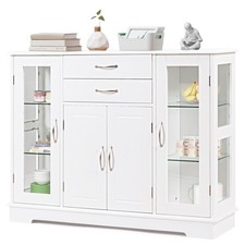 Kitchen Buffet Server Sideboard Wooden Storage Cupboard Cabinet-White
