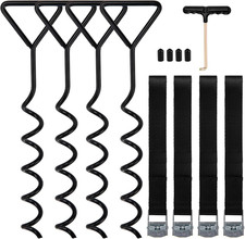 Trampoline Anchors High Wind Heavy Duty, 4 Pack Trampoline Stakes Anchor Kit wit