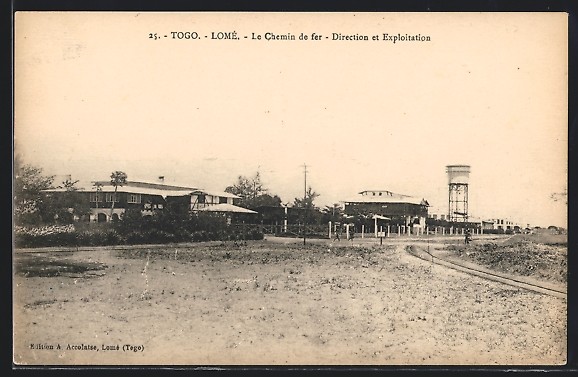 Old postcard Lome, view from La Gare 
