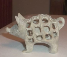 Vintage Figurine PIG WITHIN A PIG 3" hand carved natural stone