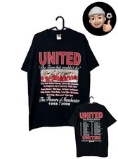 1958 2008 Manchester United England Retro Vintage Soccer Tee Jersey Shirt MU FC