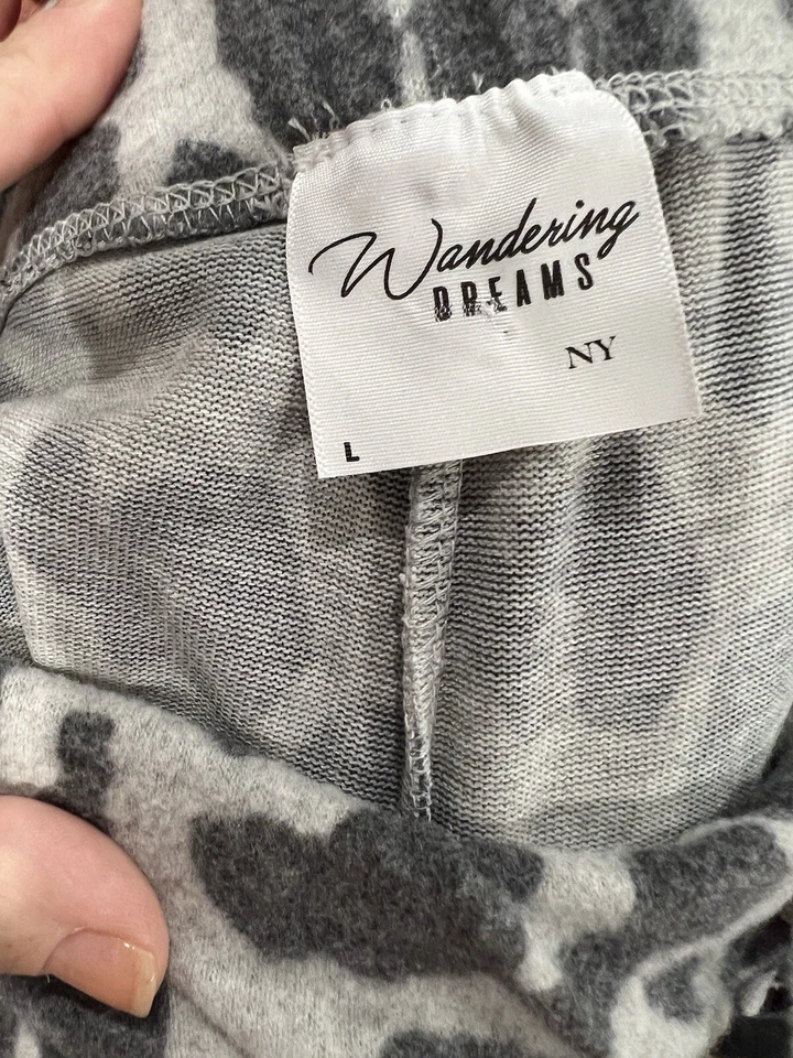 Pantalones de chándal grandes Wandering Dreams grises con estampado de leopardo/animal Foto 4 de 4