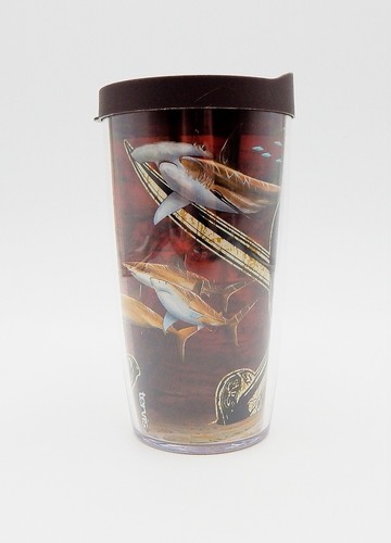 Vaso Guy Harvey 16 OZ Tervis Pirata Calavera Huesos Cruzados Tiburones Océano Náutico - Imagen 3 de 10