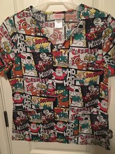 Women  s Scrub Top Rudolph The Red Nosed Reindeer Size Small VINTAGE