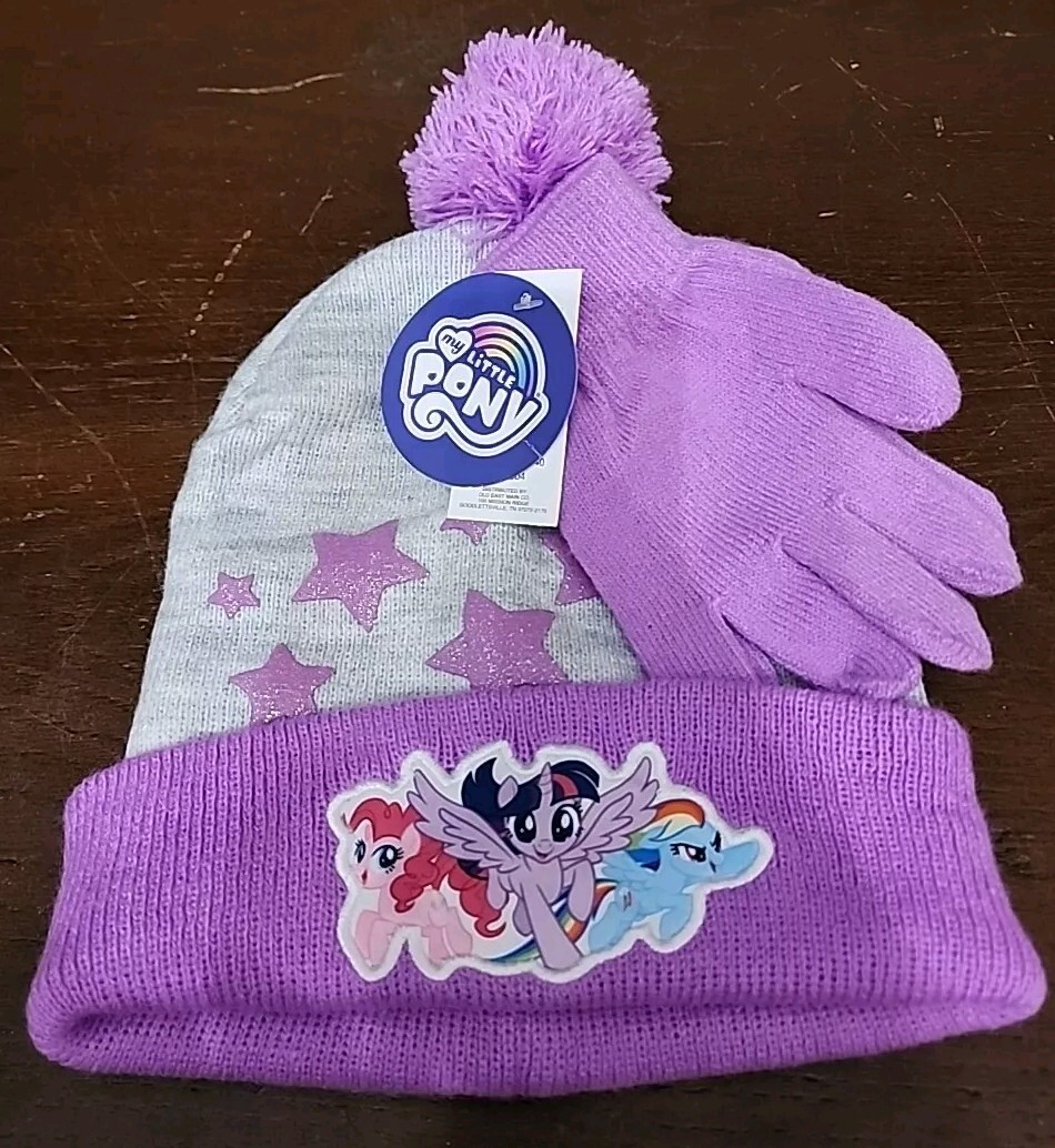 Cappello invernale My Little Pony berretto e guanti viola bambina taglia unica nuovo con etichetta