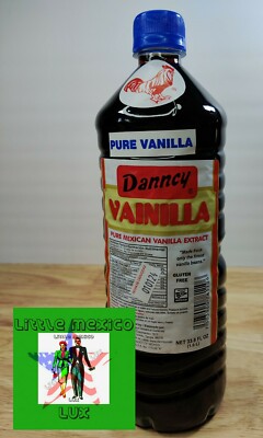 Dark Danncy Pure Mexican Vanilla Extract 33oz1L Ea Plastic Botle From Mexico  