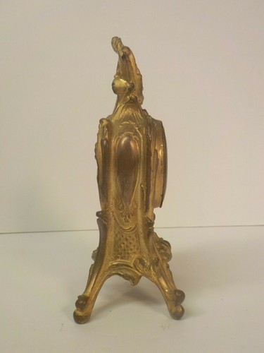 New Haven Art Nouveau Miniature Table Clock, Gilt Bronze, Working (#2) - Picture 7 of 12