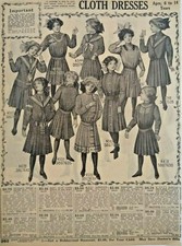 1911 Antique Young Girl Dress Fashion Art Sears Catalog Page Vintage Print Ad 2