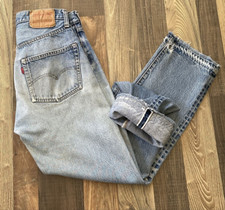 Levi's 501 Redline Selvedge Blue Jeans W28 L29.5 Distressed Made in USA