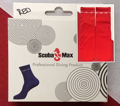 Snorkel lycra socks one size fits most scuba diving equipment RED slip on an off