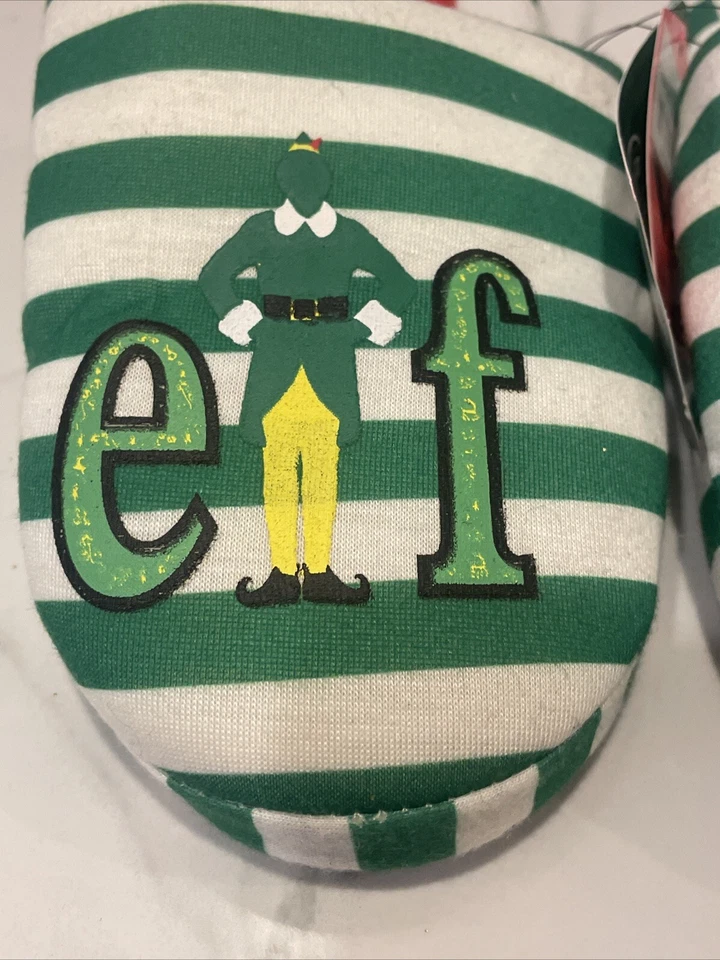 Zapatillas de mula verde elfo a rayas con estampado de logotipo para mujer 5-6 nuevas Foto 2 de 4