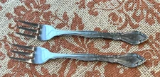 Vintage Stainless Rogers Lot of 2 Pickle Seafood Forks Flatware ~Korea B