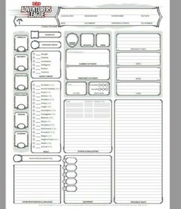 Set Of 12 D D 5e Character Sheets 5th Edition Dungeons Dragons Rpg Official Ebay