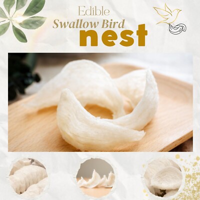 Natural Edible Swallow Bird's Nest Super Dried White X-Large A5 SUPER Indonesia