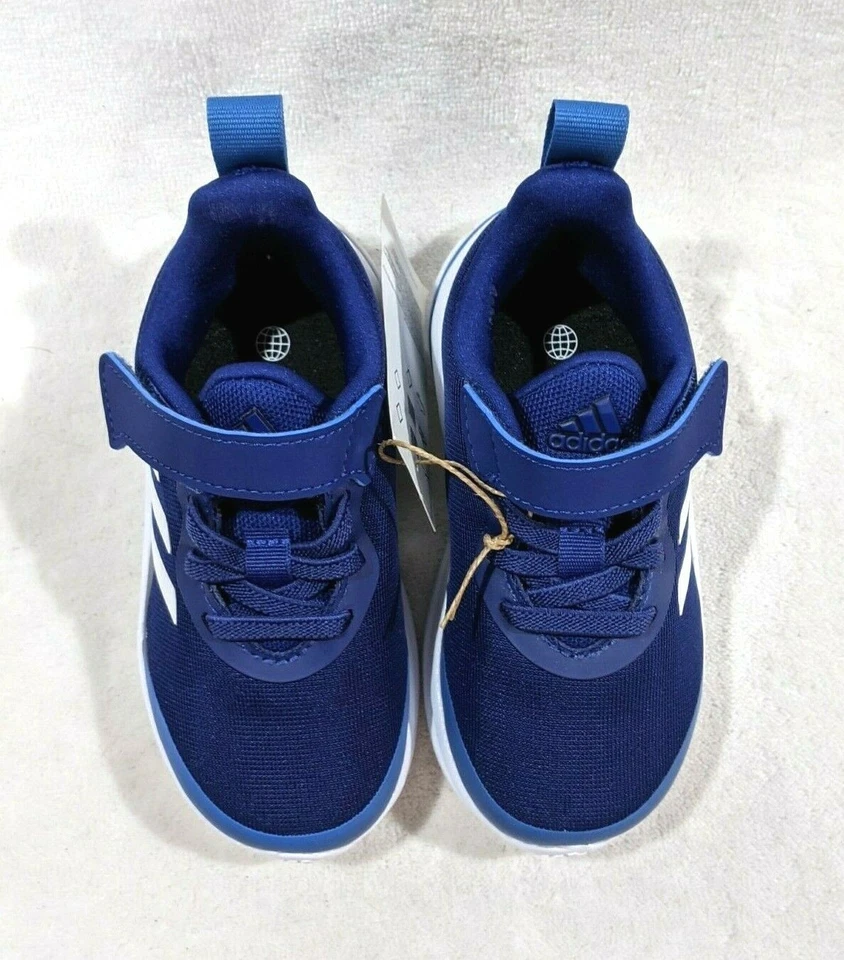 阿迪达斯 FortaRun EL I 蓝色/白色男孩学步儿童运动鞋 - 尺码 7K NWB GY7607 — 第 2/4 张图片