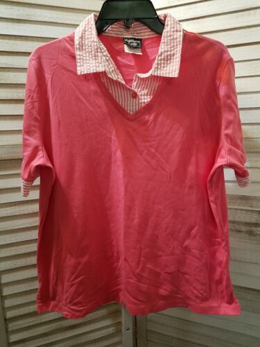 Southern Lady Blouse Size 1X Womens Pink Stripes … - image 1