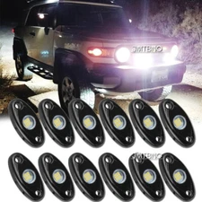White 12Pods LED Rock Underbody Glow Lights Kits For 2007-2014 Toyota FJ Cruiser