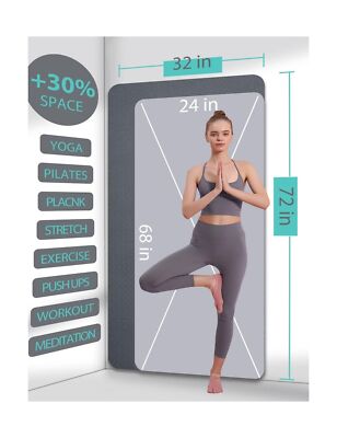 Yoga Mat Thick Yoga Mat Double-Sided Non Slip, 72'' X 32'' X 7mm