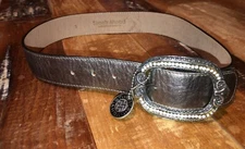 Vintage Streets Ahead Leather Silver with Rhinestones Belt  , Size Small