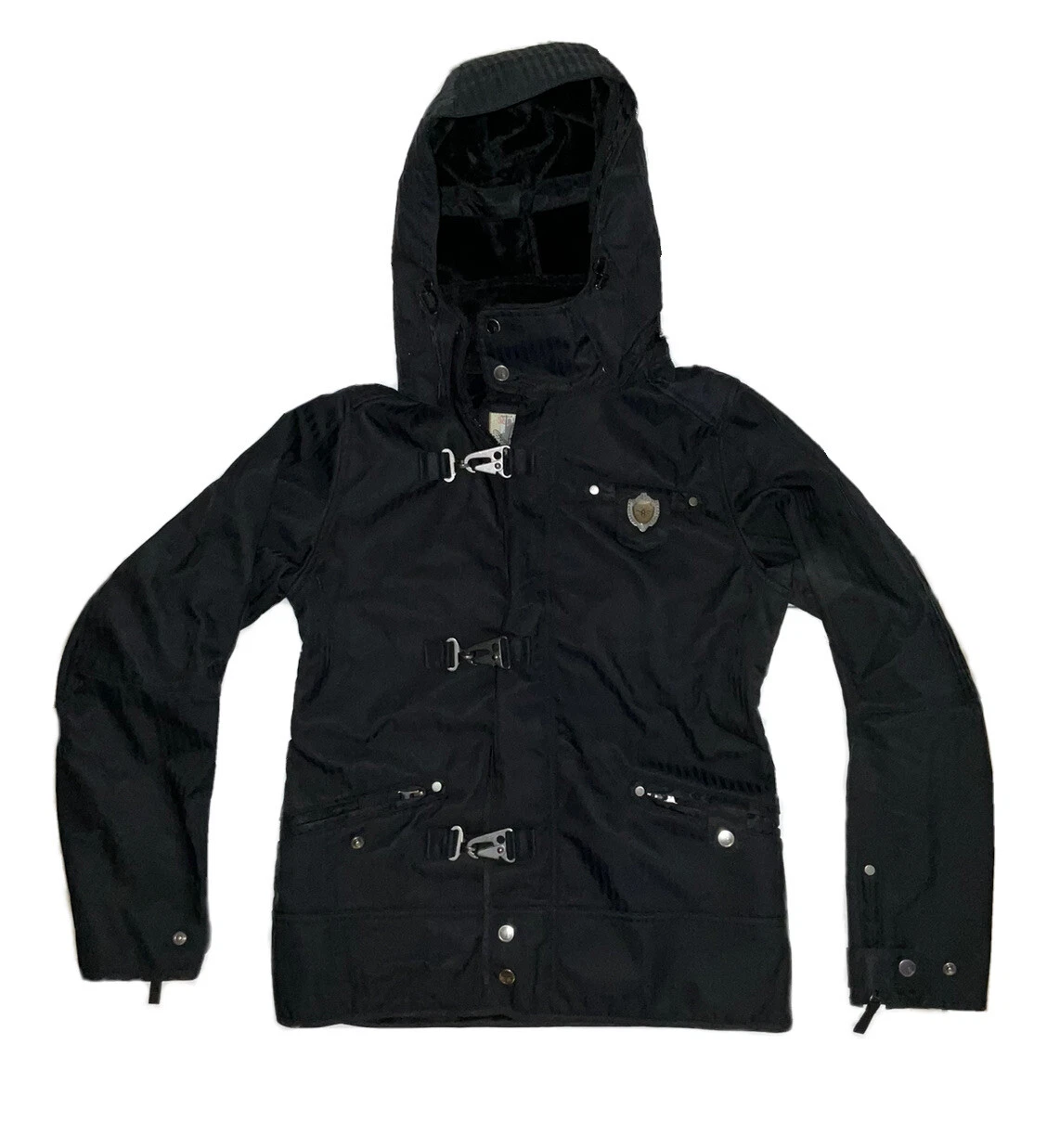 burton striped ski snowboarding gaiter toggle jacket