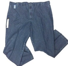 Haggar Men's Big  Tall Stretch Denim Flat Front Trouser Classic Fit HC90275