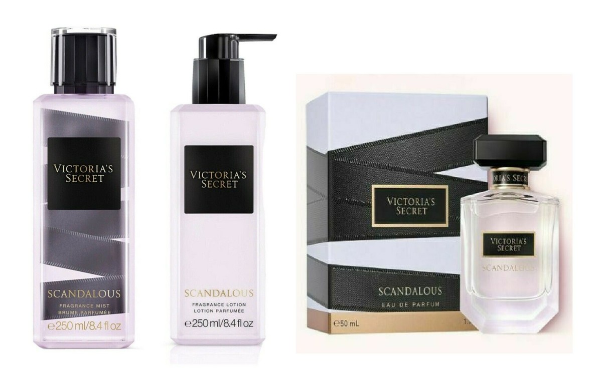 VICTORIA'S SECRET SCANDALOUS EAU DE PARFUM, BODY MIST& LOTION (SET