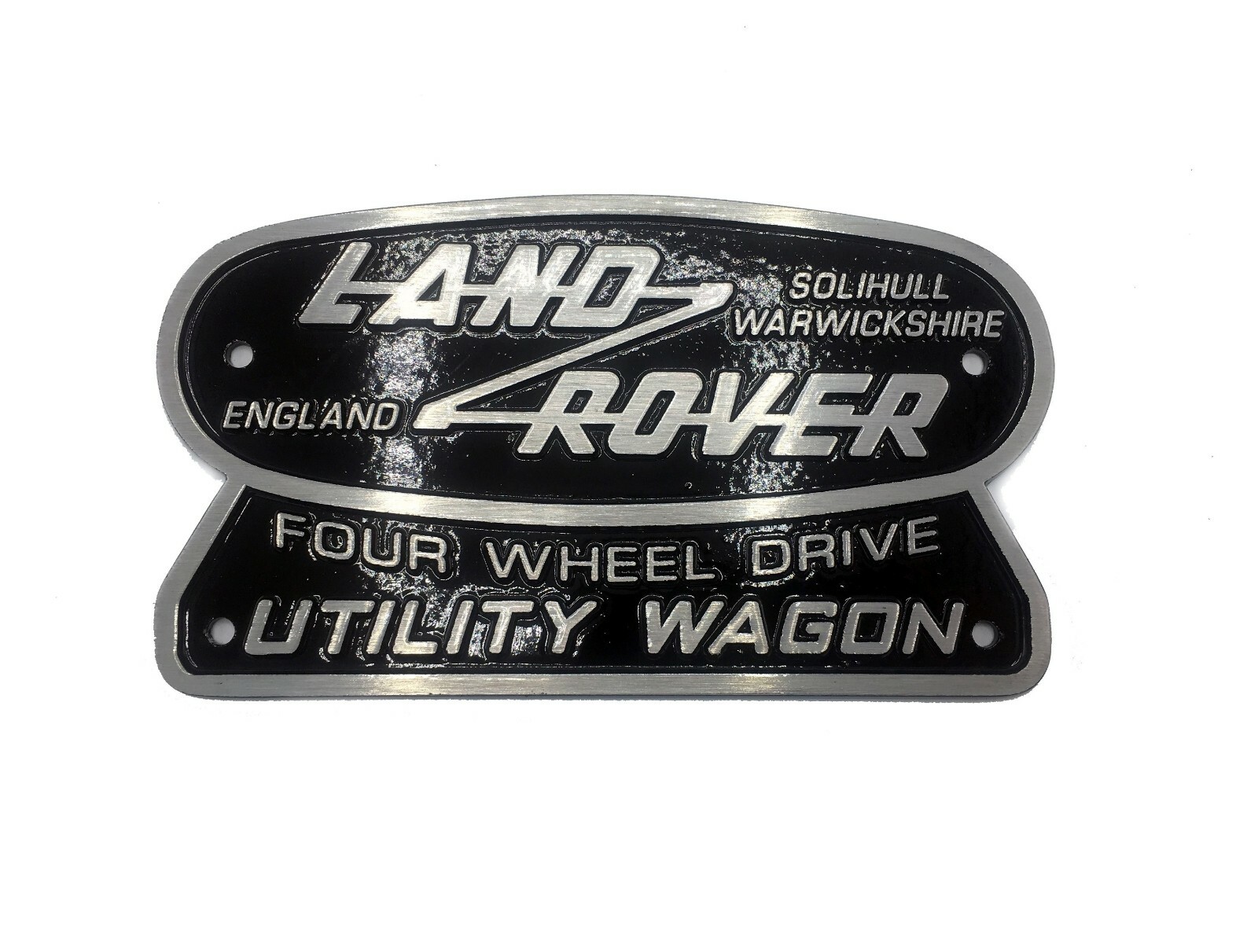 "Land Rover Utility Wagon" 4WD Oval Grille Badge (Cast Aluminum) Series Defender