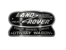 "Land Rover Utility Wagon" 4WD Oval Grille Badge (Cast Aluminum) Series Defender