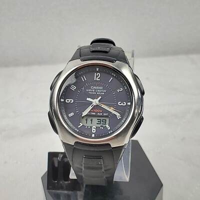 RARE VINTAGE CASIO WAVE CEPTOR WVA-430A WORLD TIME TOUGH SOLAR MEN'S WATCH 