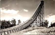 Real Photo PC Pine Mountain Ski Slide in Iron Mountain, Michigan Without Snow