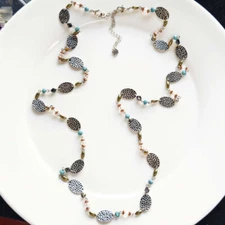 New 40" Premier Designs Boho Station Necklace Retro Women Party Vacation Jewelry