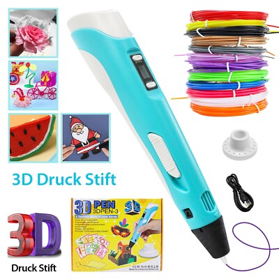Kinder DIY 3D Stifte Set 3D Druckstift 12Farben 36m PLA Filament 3D Printing Pen