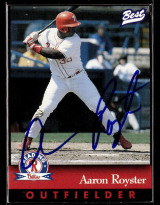 Aaron Royster signed auto 1997 Best Reading Phillies #24 card