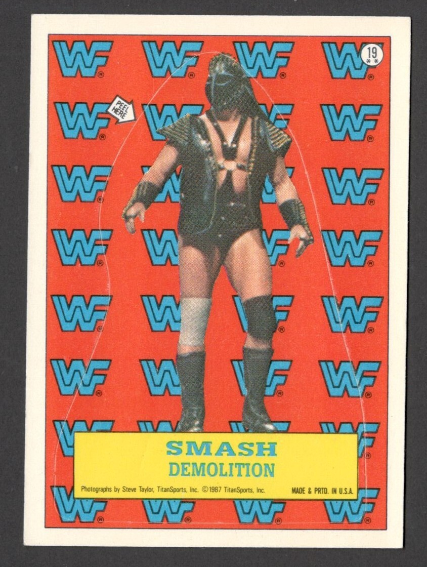1987 Topps WWF Wrestling #19 Smash Demolition Sticker