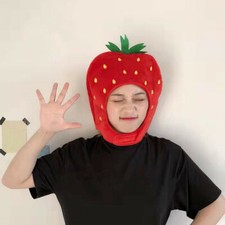 Lovely Men Women Strawberry Cap Funny Headgear Halloween Cosplay Party Hat
