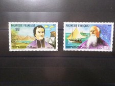 POLYNESIE 1987, LOT 2 timbres 292 et 294, neufs (*) sans gomme CELEBRITES no gum