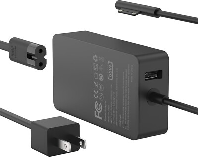 65W Surface Pro Laptop Charger for Microsoft Surface Pro 10, 9, 8, 7+, 7, 6, 5,