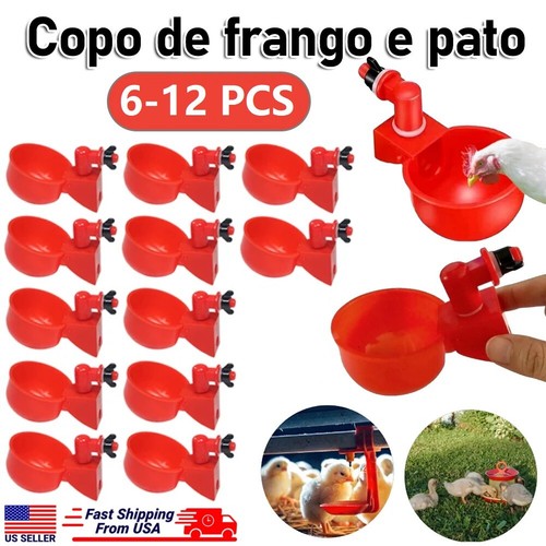 12PCS Chicken Drinking Cup Poultry Water Dispenser Split Automatic Water Feeder