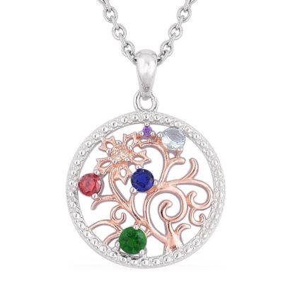 STERLING MULTI COLORED TREE NECKLACE #treeoflifenecklace #treenecklace ...
