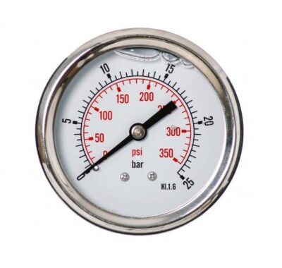 63mm 0-350 Psi 0-25 Bar 1/4'' GLYZERIN Manometer Druckluftmesser Messgerät