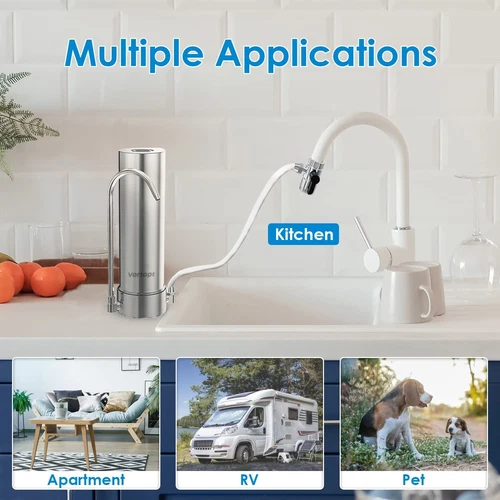 5 Stage Stainless Steel Advanced Countertop Water Filtration Filter Sink System - Picture 1 of 9
