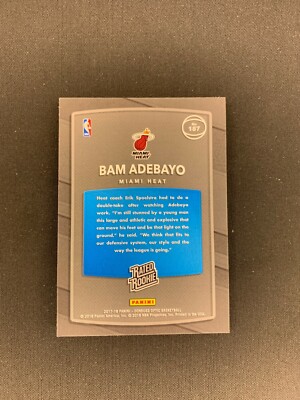 2017-18 Bam Adebayo Donruss Optic Rated Rookie RC #187 | Miami