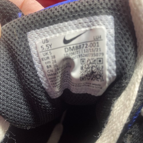 Nike Court Borough Mid 2 GS Black Game Royal Blue Shoe Size 5.5 Y - Picture 5 of 7