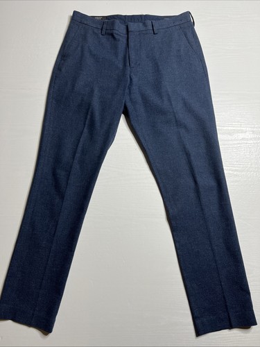 Nordstrom Brushed Twill Pant Mens 34x32 Dark Blue Athletic Fit Stretch