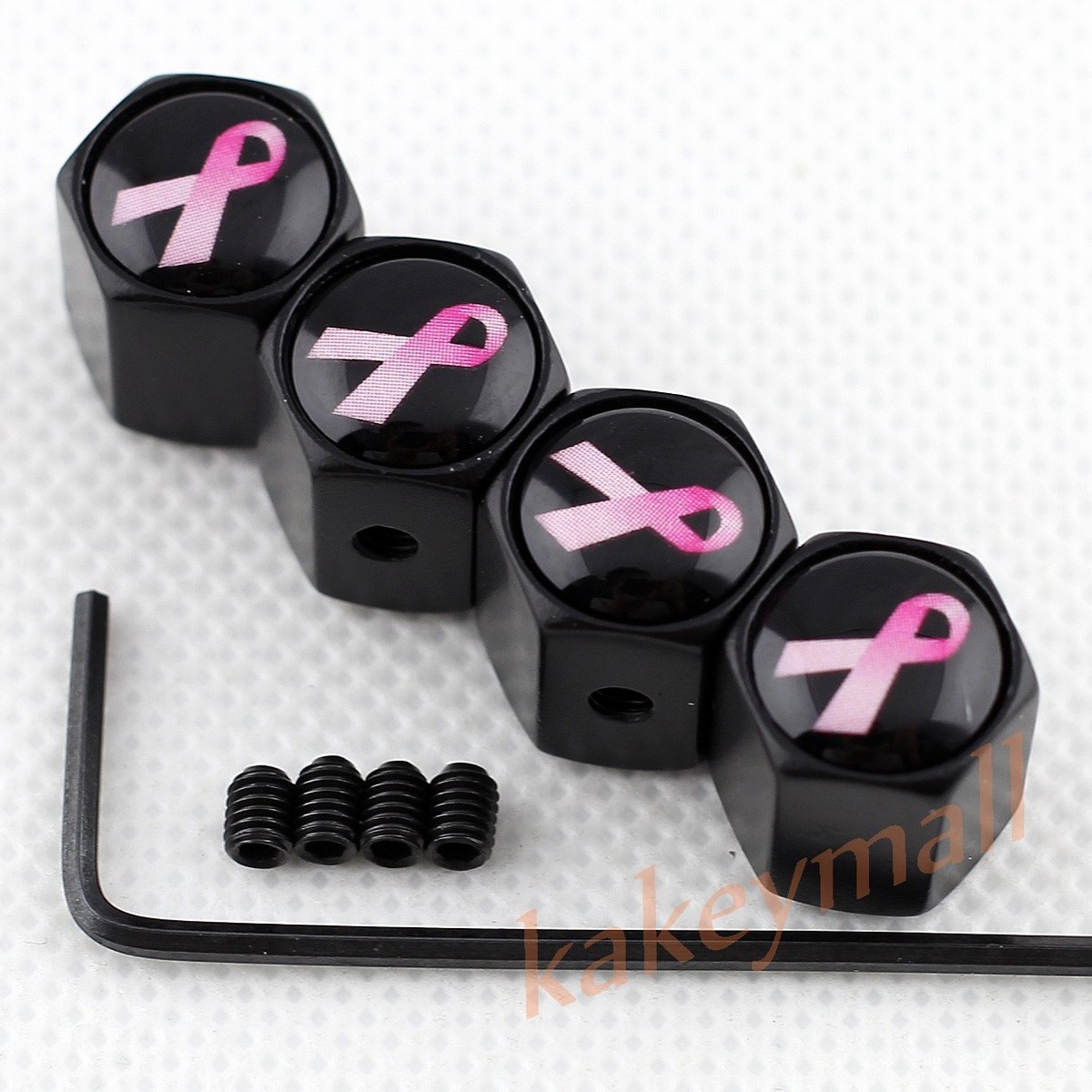 Buy 4pcs Silver/Black Car Wheel Tire Valve Stem Air Dust Caps Cover at