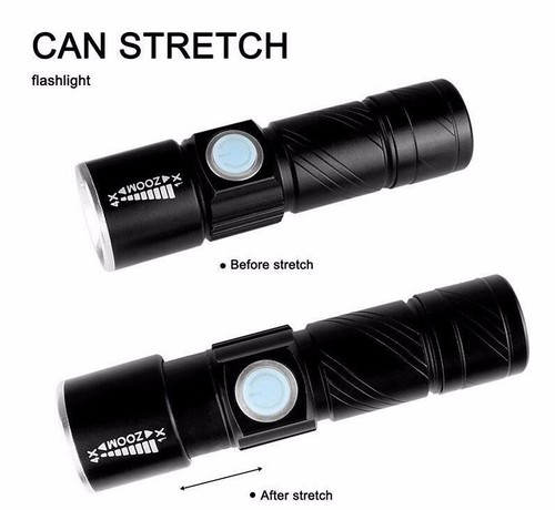 ZOOM LED USB RECHARGEABLE FLASHLIGHT 3 mode ADJUSTABLE flash Light 200+ Lumens - Bild 10 von 14