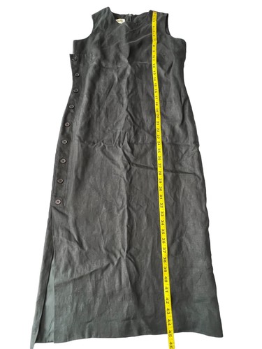 Talbots Kleid Damen Größe 8 Zierlich Schwarz Ärmellos Irisches Leinen Minimalistisch Midi - Bild 9 von 16