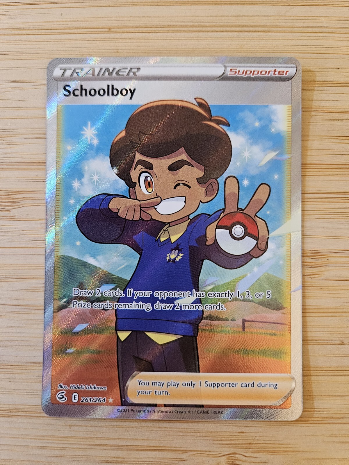 Schoolboy 261/264 Fusion Strike NM Full Art Pokemon Card