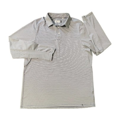 KJUS Doren Stripe Golf LS Polo Shirt Lightweight Stripes Blue 52/XL Men NEW